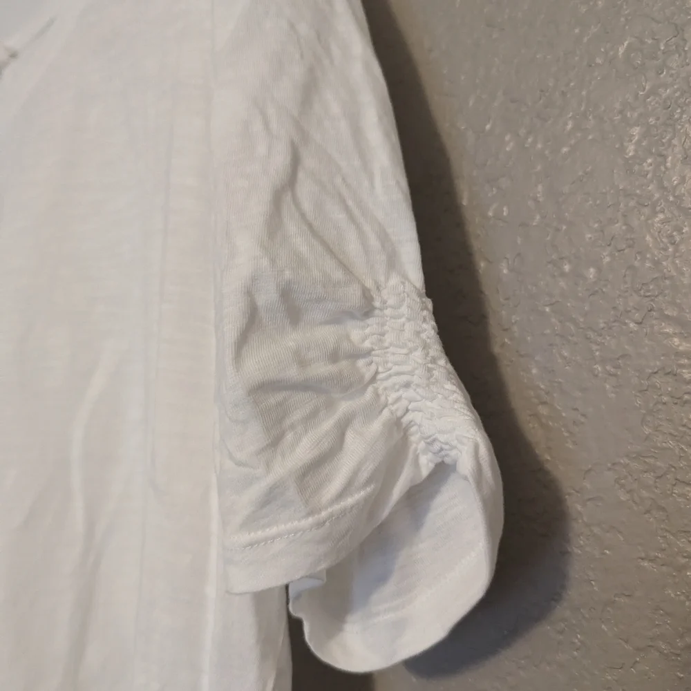 Women's Maurices White Short Sleeve Top XL - Picture 3 of 4